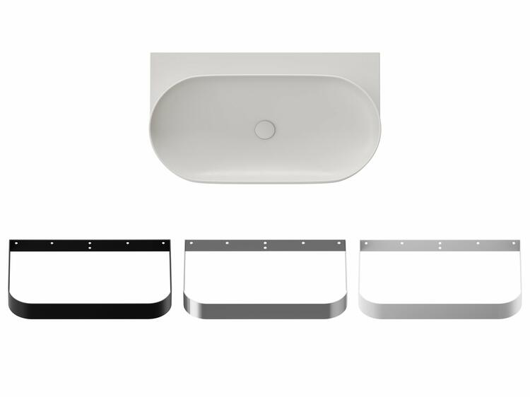 Umyvadlo Yard 80, bez otvoru pro baterii, bez přepadu, Smoke Grey