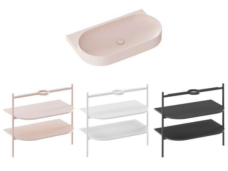 Umyvadlo Yard 80, bez otvoru pro baterii, bez přepadu, Alabaster Pink