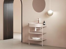 Umyvadlo Yard 60, s otvorem pro baterii, bez přepadu, Alabaster Pink | Více -