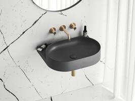 Umyvadlo Yard 60, bez otvoru pro baterii, bez přepadu, antracit | Více -