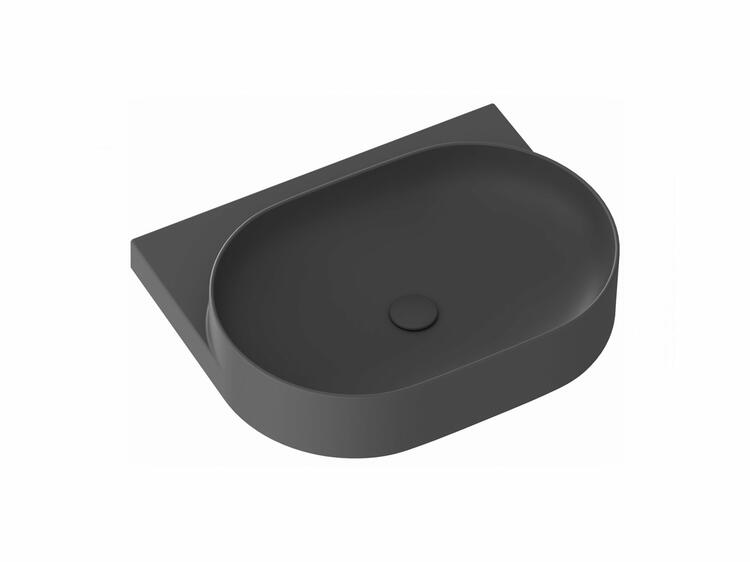 Umyvadlo Yard 60, bez otvoru pro baterii, bez přepadu, antracit
