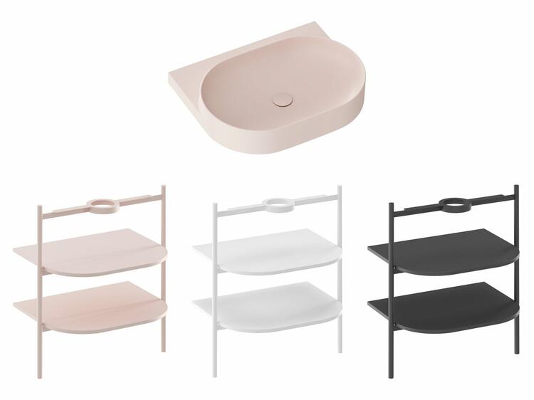 Umyvadlo Yard 60, bez otvoru pro baterii, bez přepadu, Alabaster Pink