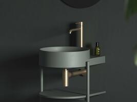 Umyvadlo Yard 40, s otvorem pro baterii, bez přepadu, Grey Green | Více -