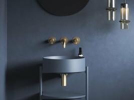 Umyvadlo Yard 40, bez otvoru pro baterii, bez přepadu, Deepsea Blue | Více -