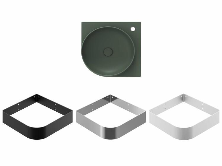 Umyvadlo Yard 45 C, s otvorem pro baterii, bez přepadu, Grey Green