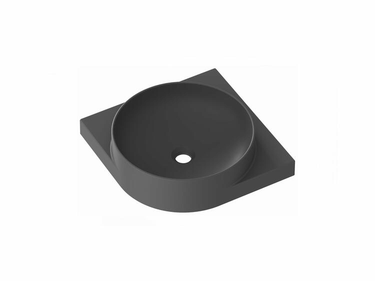 Umyvadlo Yard 45 C, bez otvoru pro baterii, bez přepadu, antracit