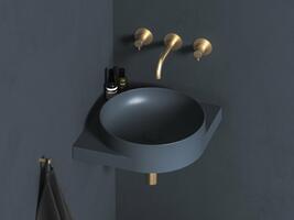 Umyvadlo Yard 45 C, bez otvoru pro baterii, bez přepadu, Deepsea Blue | Více - 