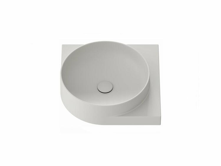 Umyvadlo Yard 45 C, bez otvoru pro baterii, bez přepadu, Smoke Grey