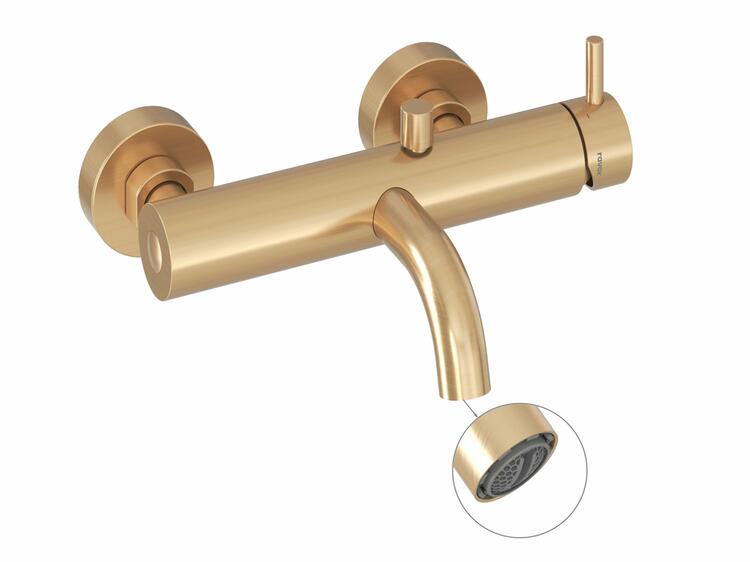 ES 022.60GLB Vanová nástěnná baterie bez sprchového setu, Gold Brushed