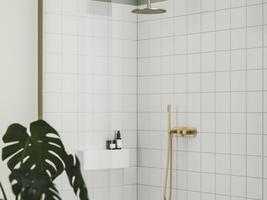 ES 065.60GLB.O2.RB07D.+S Podomítková baterie 2-cestná bez tělesa, se sprchovým setem, Gold Brushed | Více - 