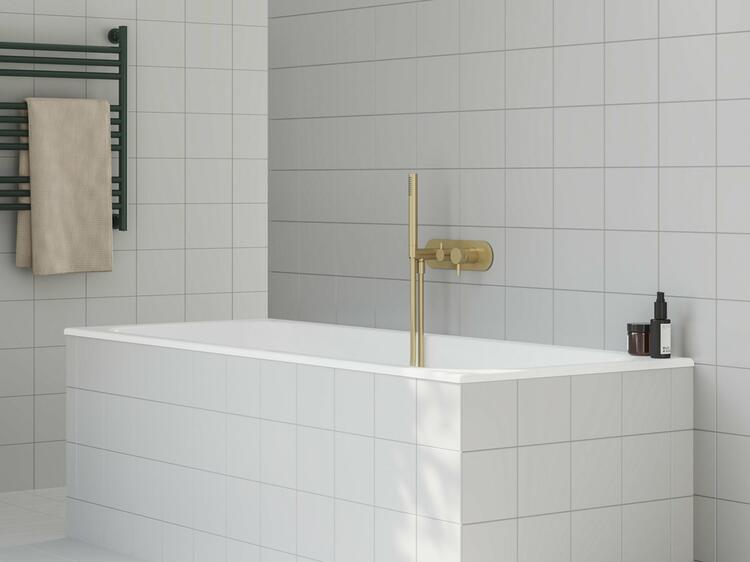 ES 065.60GLB.O2.RB07D.+S Podomítková baterie 2-cestná bez tělesa, se sprchovým setem, zlato kartáčované