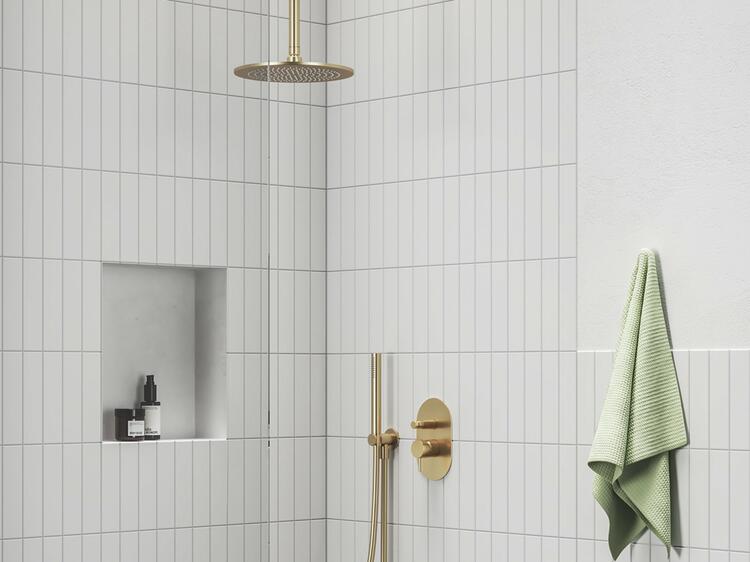 704.60GLB Sprchové rameno stropní 30 cm, Gold Brushed