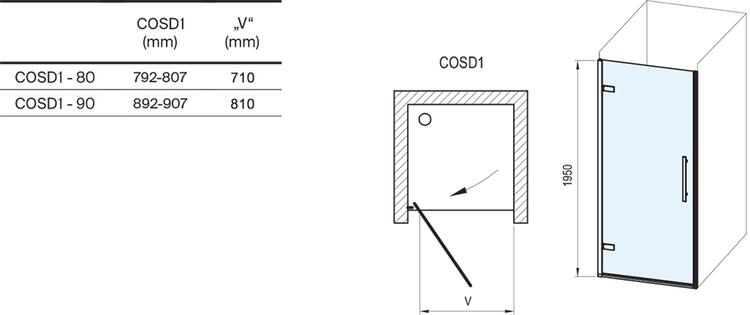 COSD1 90, bílá matná+transparent