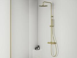 ES 091.60GLB Sprchový sloup s termostatickou baterií, posuvný, se sprchovým setem, Gold Brushed | Více - 
