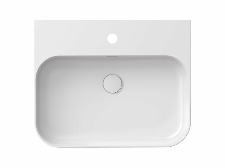 Umyvadlo Ceramic Slim Wall R 55 N, s otvorem pro baterii, s přepadem, bílá