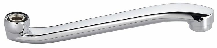 Výtokové ramínko k baterii, 220mm, ploché zvýšené, chrom