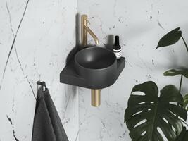 Umývátko Yard 28 C, s otvorem pro baterii, bez přepadu, antracit | Více -