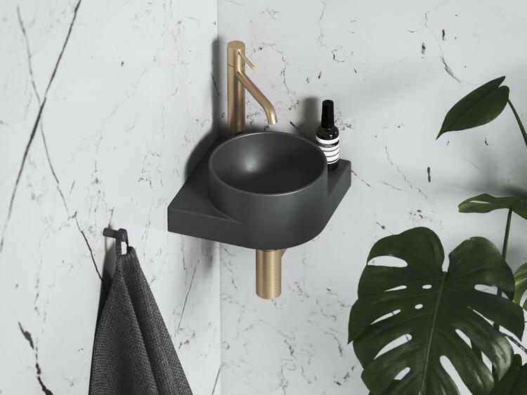 Umývátko Yard 28 C, s otvorem pro baterii, bez přepadu, antracit