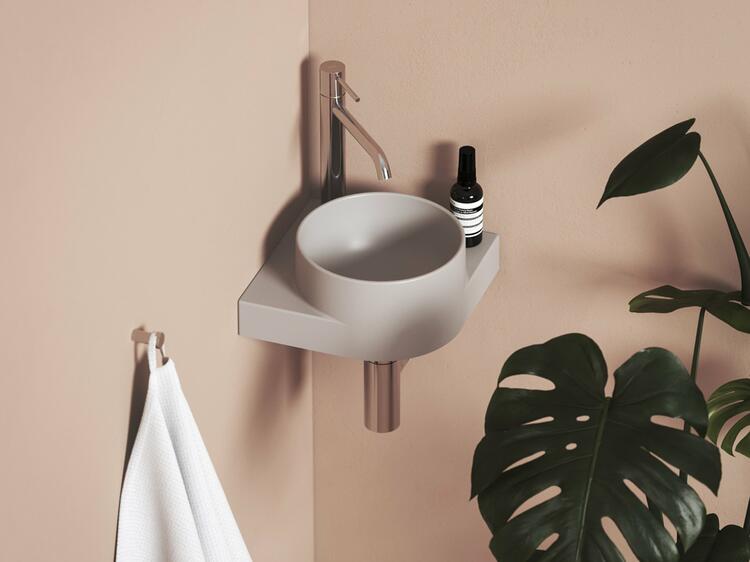 Umývátko Yard 28 C, s otvorem pro baterii, bez přepadu, Smoke Grey