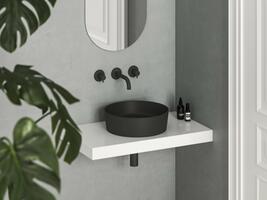 Umyvadlo Uni Slim 40, bez otvoru pro baterii, bez přepadu, černá matná | Více -