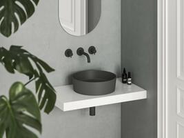 Umyvadlo Uni Slim 40, bez otvoru pro baterii, bez přepadu, antracit | Více -