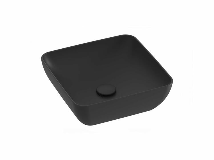 Umyvadlo Uni Slim S 38, bez otvoru pro baterii, bez přepadu, černá matná