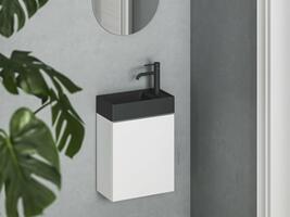 Umývátko Veda Slim 40, s otvorem pro baterii, bez přepadu, černá matná | Více - 
