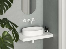 Umyvadlo Ceramic Slim O 55, bez otvoru pro baterii, bez přepadu, bílá matná | Více -