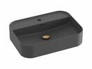 Umyvadlo Ceramic Slim Shelf R 55, s otvorem pro baterii, s přepadem, antracit