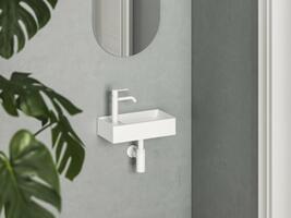 Umývátko Veda Wall 40 L, s otvorem pro baterii, bez přepadu, bílá | Více -