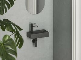 Umývátko Veda Wall 40 L, s otvorem pro baterii, bez přepadu, antracit | Více - 