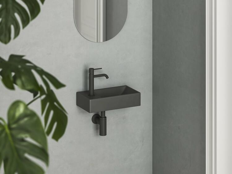 Umývátko Veda Wall 40 L, s otvorem pro baterii, bez přepadu, antracit