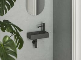 Umývátko Veda Wall 40 P, s otvorem pro baterii, bez přepadu, antracit | Více - 