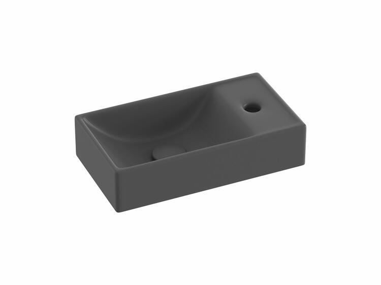 Umývátko Veda Wall 40 P, s otvorem pro baterii, bez přepadu, antracit