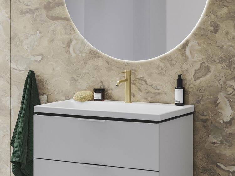 ES 012.60GLB Umyvadlová stojánková baterie 190 mm bez výpusti, Gold Brushed