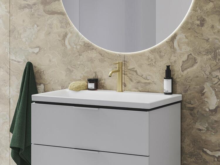 ES 012.61GLB Umyvadlová stojánková baterie BeCool 190 mm bez výpusti, Gold Brushed