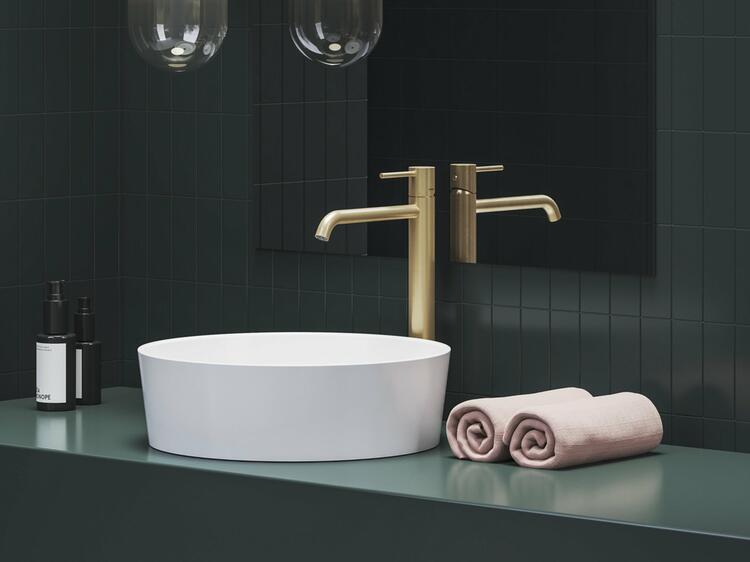 ES 015.60GLB Umyvadlová stojánková baterie 340 mm bez výpusti, Gold Brushed