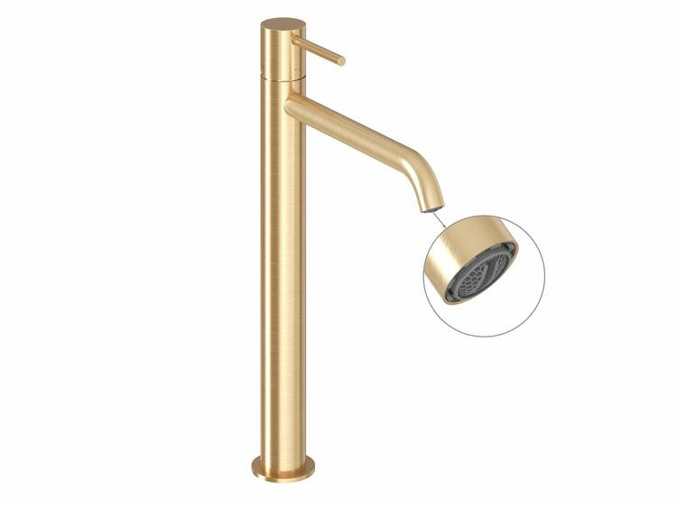 ES 015.61GLB Umyvadlová stojánková baterie BeCool 340 mm bez výpusti, zlato kartáčované