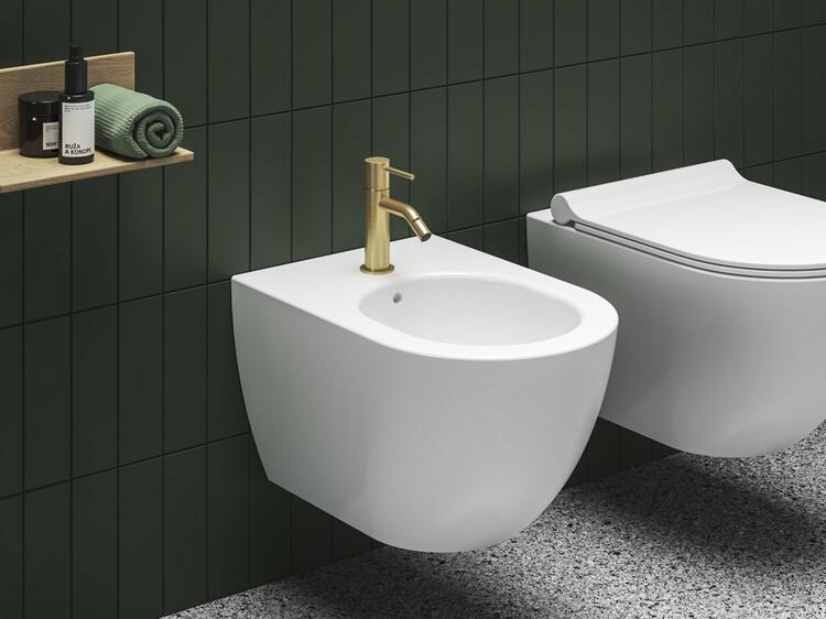 ES 056.60GLB Bidetová stojánková baterie 154 mm bez výpusti, zlato kartáčované