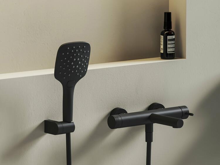 NX 022.20BLM Vanová nástěnná baterie bez sprchového setu, černá matná