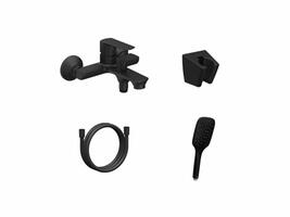 LF 022.20BLM.+S Vanová nástěnná baterie se sprchovým setem, černá matná | Více -