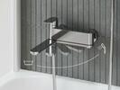 Nástěnná vanová baterie Chrome II, se sprchovým setem