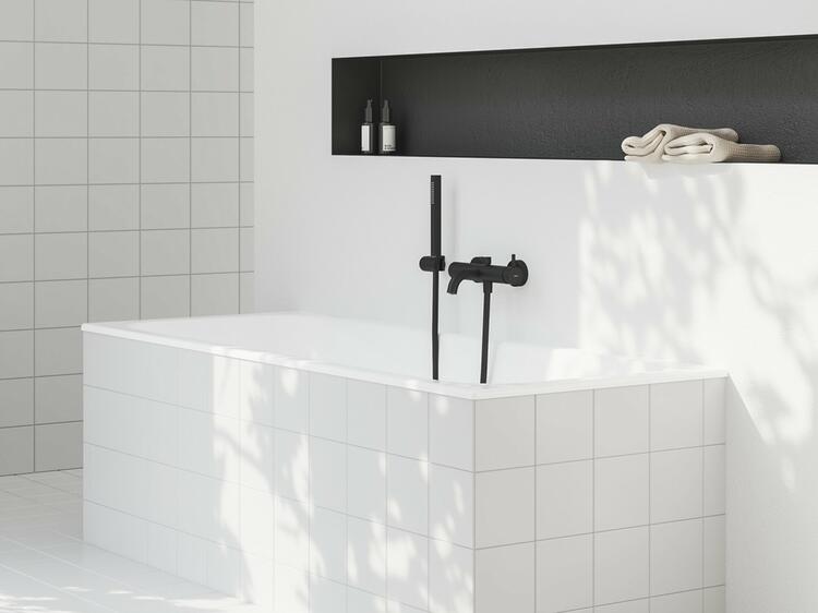 ES 022.20BLM.+S Vanová nástěnná baterie se sprchovým setem, Black Matt