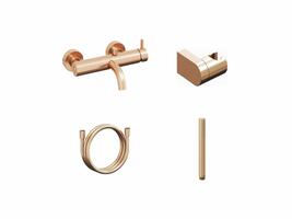 ES 022.60RGB.+S Vanová nástěnná baterie se sprchovým setem, růžové zlato kartáčované | Více - 