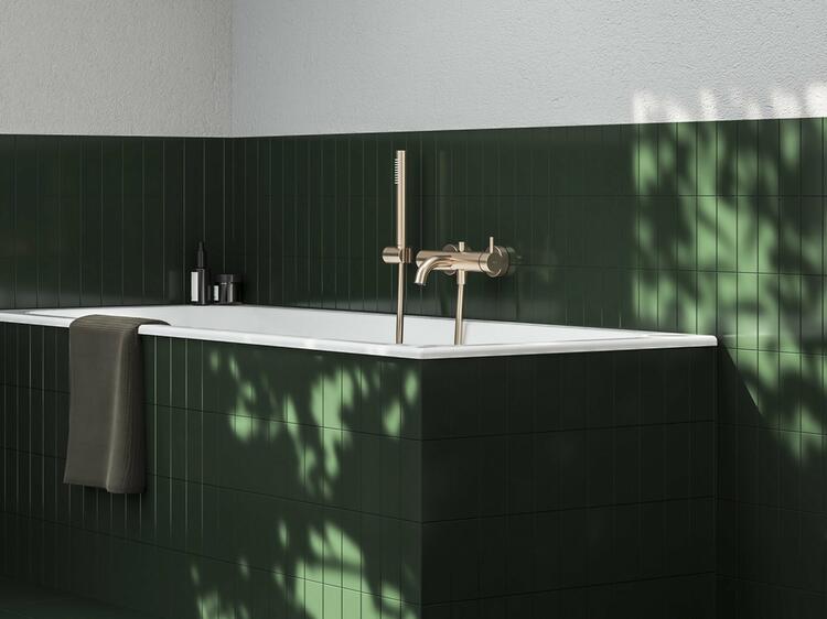 ES 022.60RGB.+S Vanová nástěnná baterie se sprchovým setem, růžové zlato kartáčované