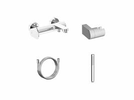EL 022.00CR.+S Vanová nástěnná baterie se sprchovým setem, Chrome | Více - 