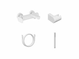 EL 022.10WV.+S Vanová nástěnná baterie se sprchovým setem, White Velvet | Více - 