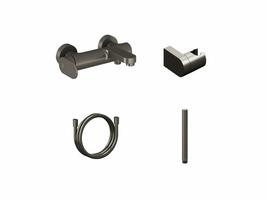 EL 022.20GB.+S Vanová nástěnná baterie se sprchovým setem, Graphite Brushed | Více - 