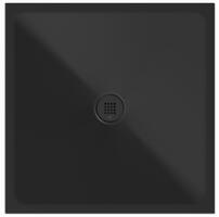 Keramická sprchová vanička, čtverec 90x90x2cm, černá mat | Více - 