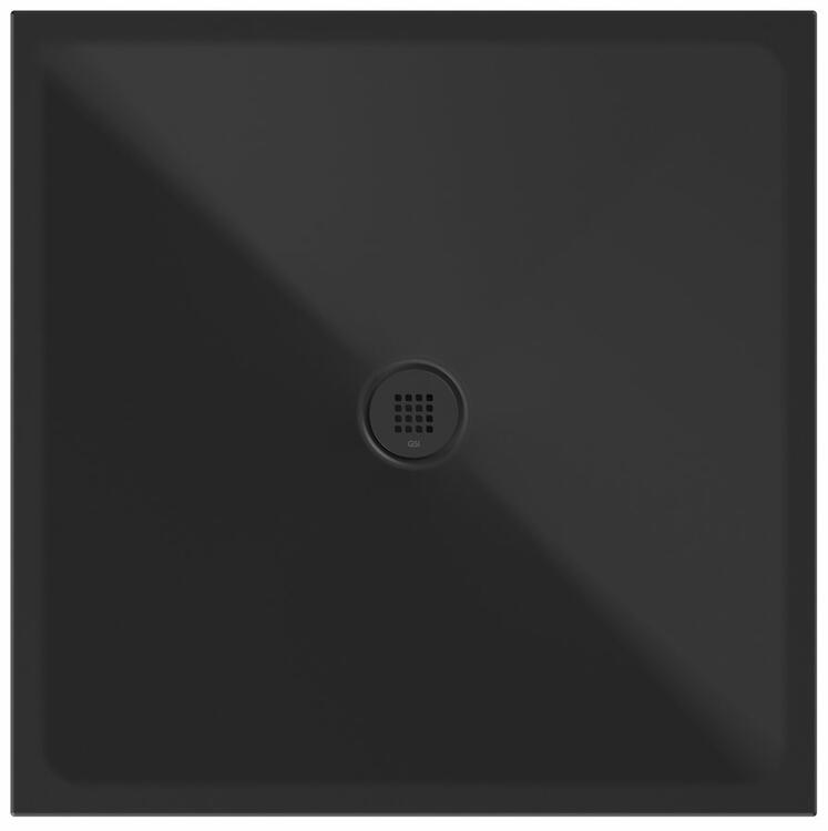 Keramická sprchová vanička, čtverec 100x100x2cm, černá mat